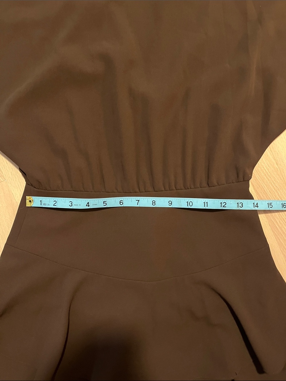 Alice + Olivia Chocolate Brown Ruffle-Hem Mini Dress - Picture 3 of 5